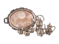 A Poole Silversmiths Silver Six-Piece Tea and Coffee Service