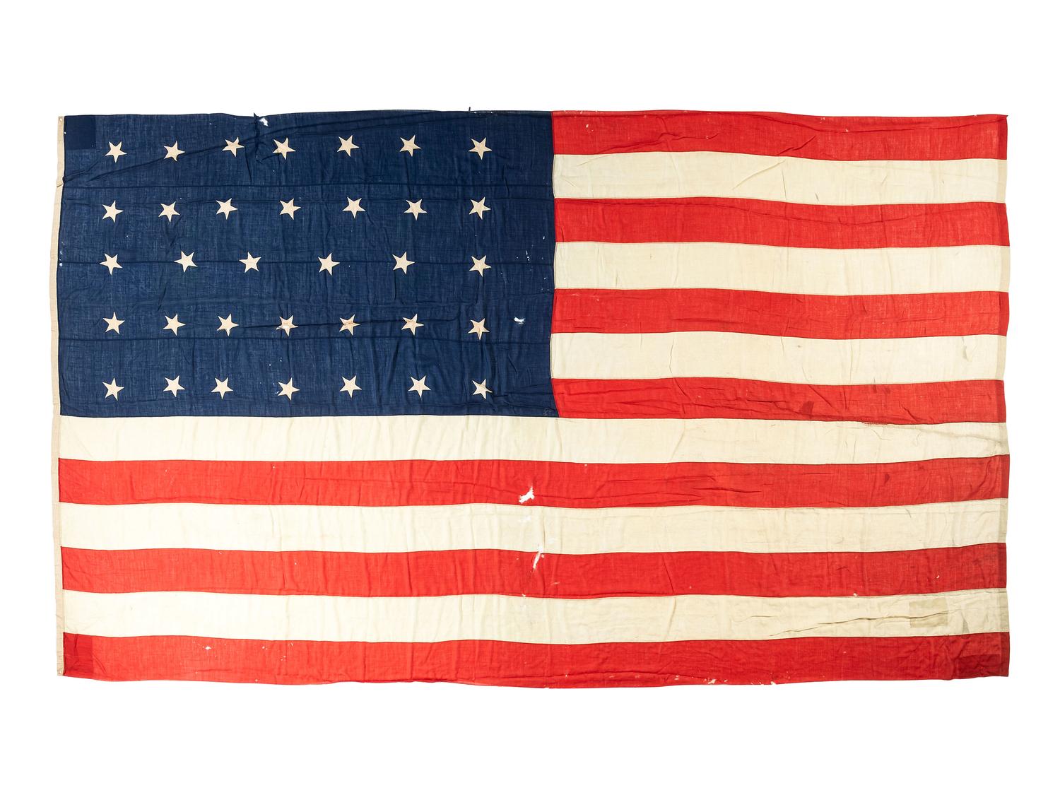[CIVIL WAR]. 34-star flag purportedly flown at Fort Warren, Boston, MA. Ca 1861-1863.