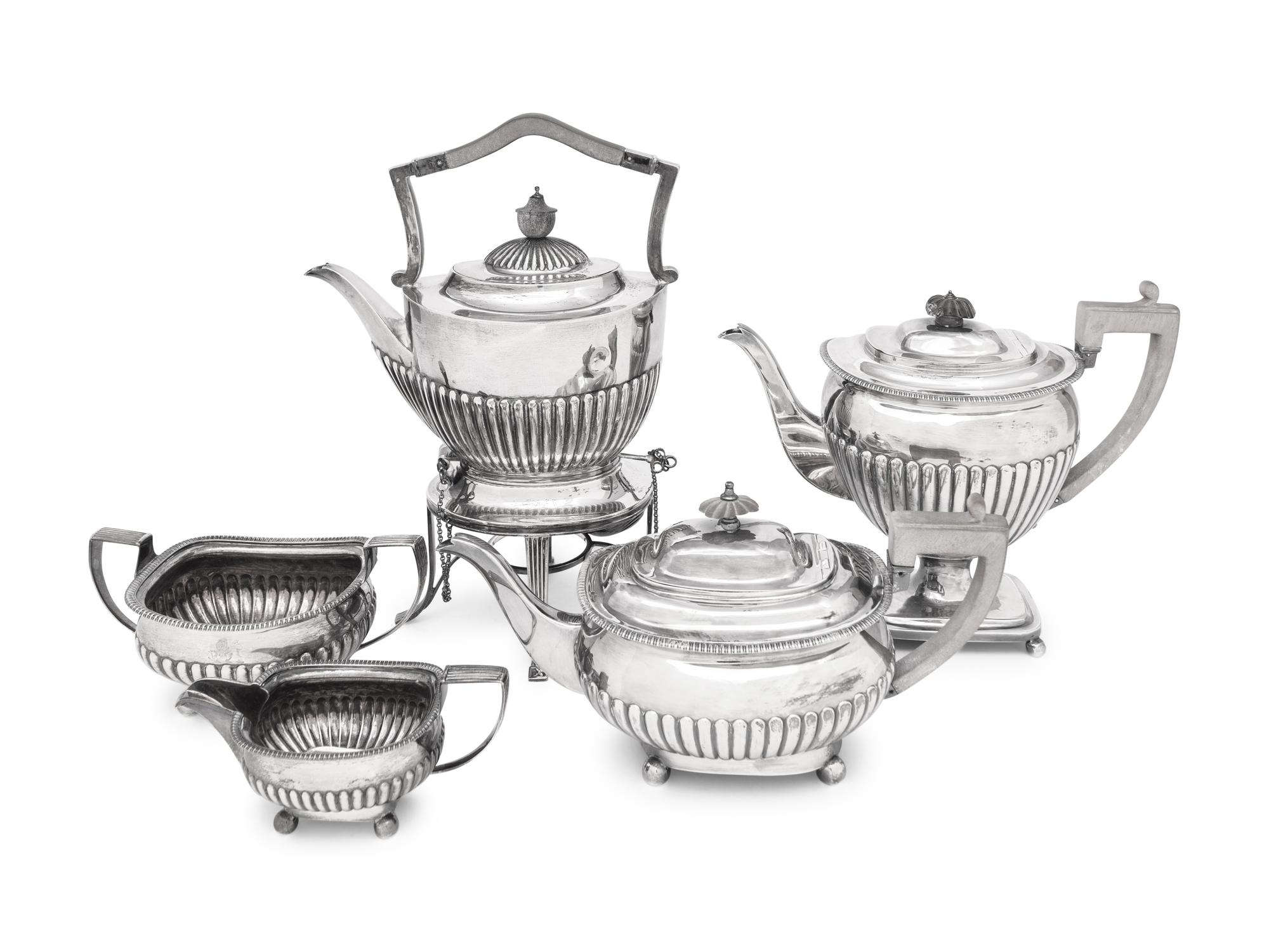 An English Silver Five-Piece Tea and Coffee Service