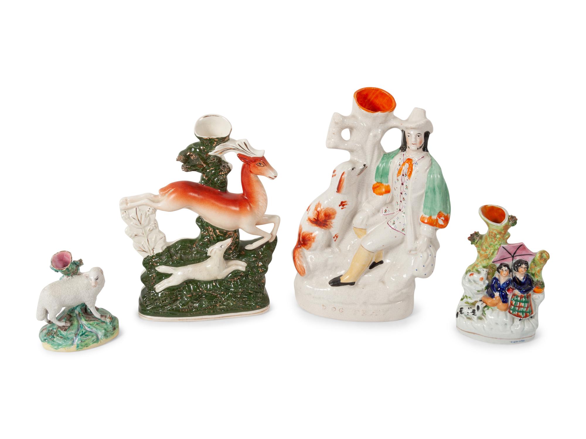 A Group of Eleven Staffordshire Glaze Vases