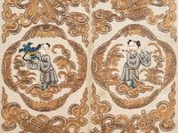 Three Chinese Embroidered Silk Sleeve Bands