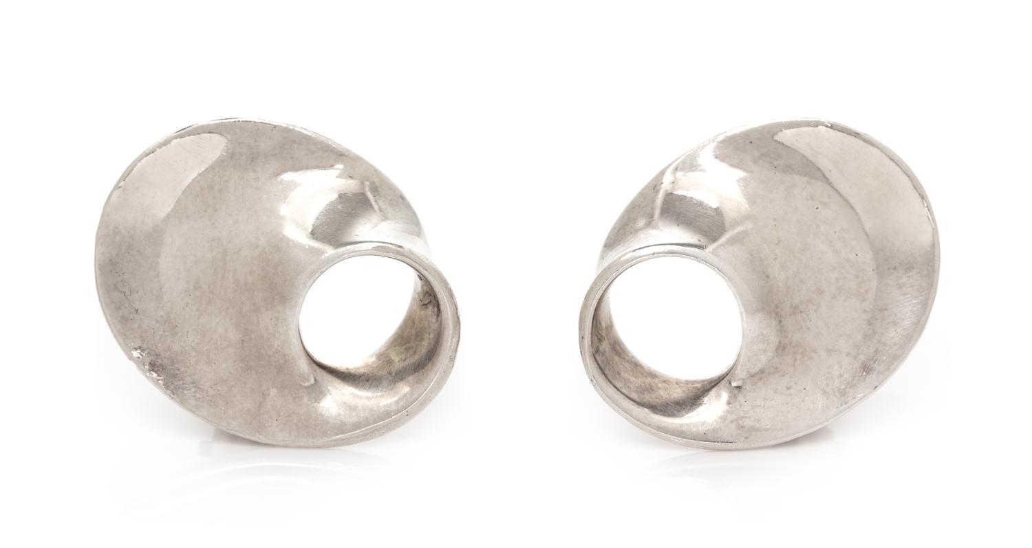 A Pair of Sterling Silver 'Mobius' Earclips, Vivianna Torun Bulow-Huwe for Georg Jensen, 6.25 dwts.