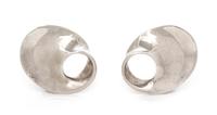 A Pair of Sterling Silver 'Mobius' Earclips, Vivianna Torun Bulow-Huwe for Georg Jensen, 6.25 dwts.
