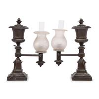 A Pair of Bronze Argand Lamps