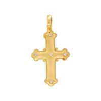 Elizabeth Locke, Diamond and Yellow Gold Cross Pendant