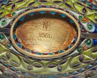 A collection of fifteen Russian, German, and Norwegian shaded enamel and plique-à-jour and silver / silver gilt items, various makers, late 19th / early 20th century