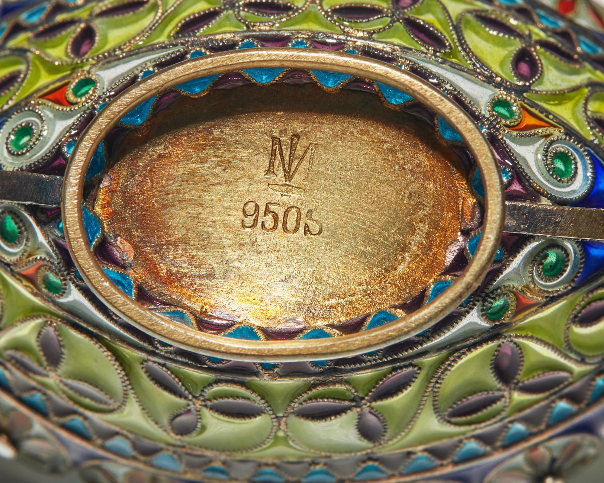 A collection of fifteen Russian, German, and Norwegian shaded enamel and plique-à-jour and silver / silver gilt items, various makers, late 19th / early 20th century