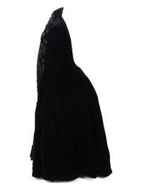 Three Velvet Pieces: One Two-Piece Dress Ensemble with Lace Collar, One Bodice, 1880s