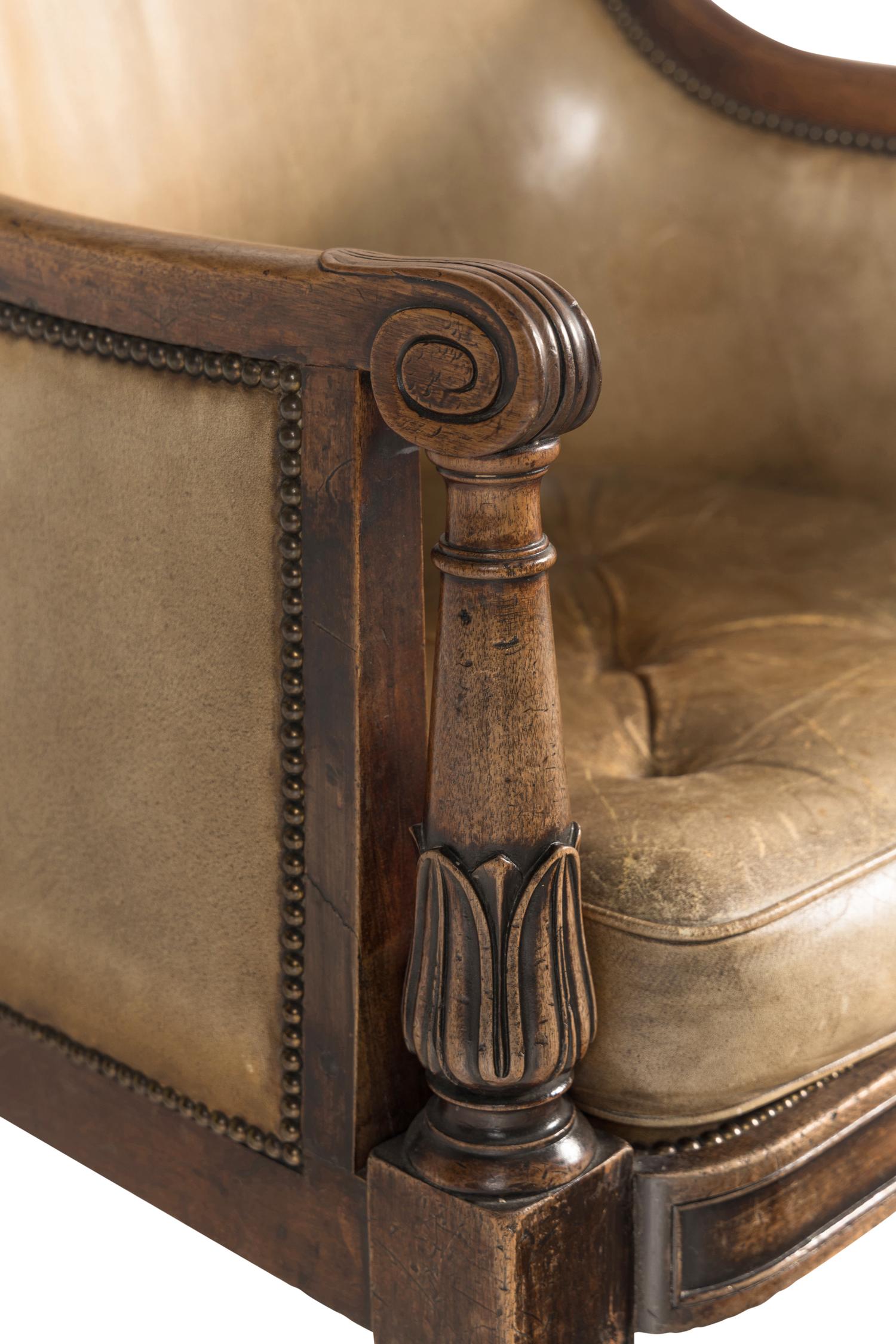 A Regency Mahogany Library Bergère