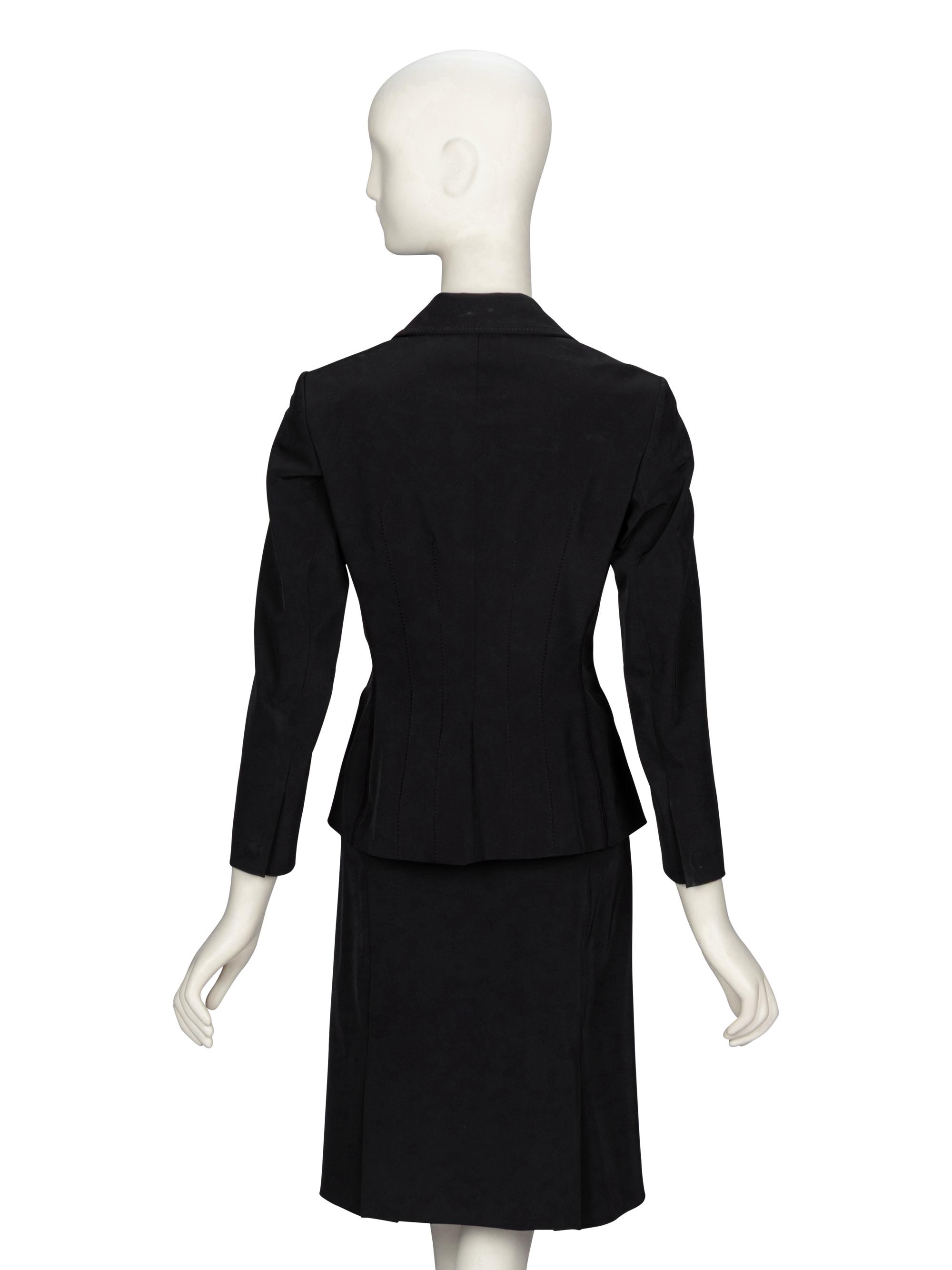 Prada, Black Twill Skirt Suit