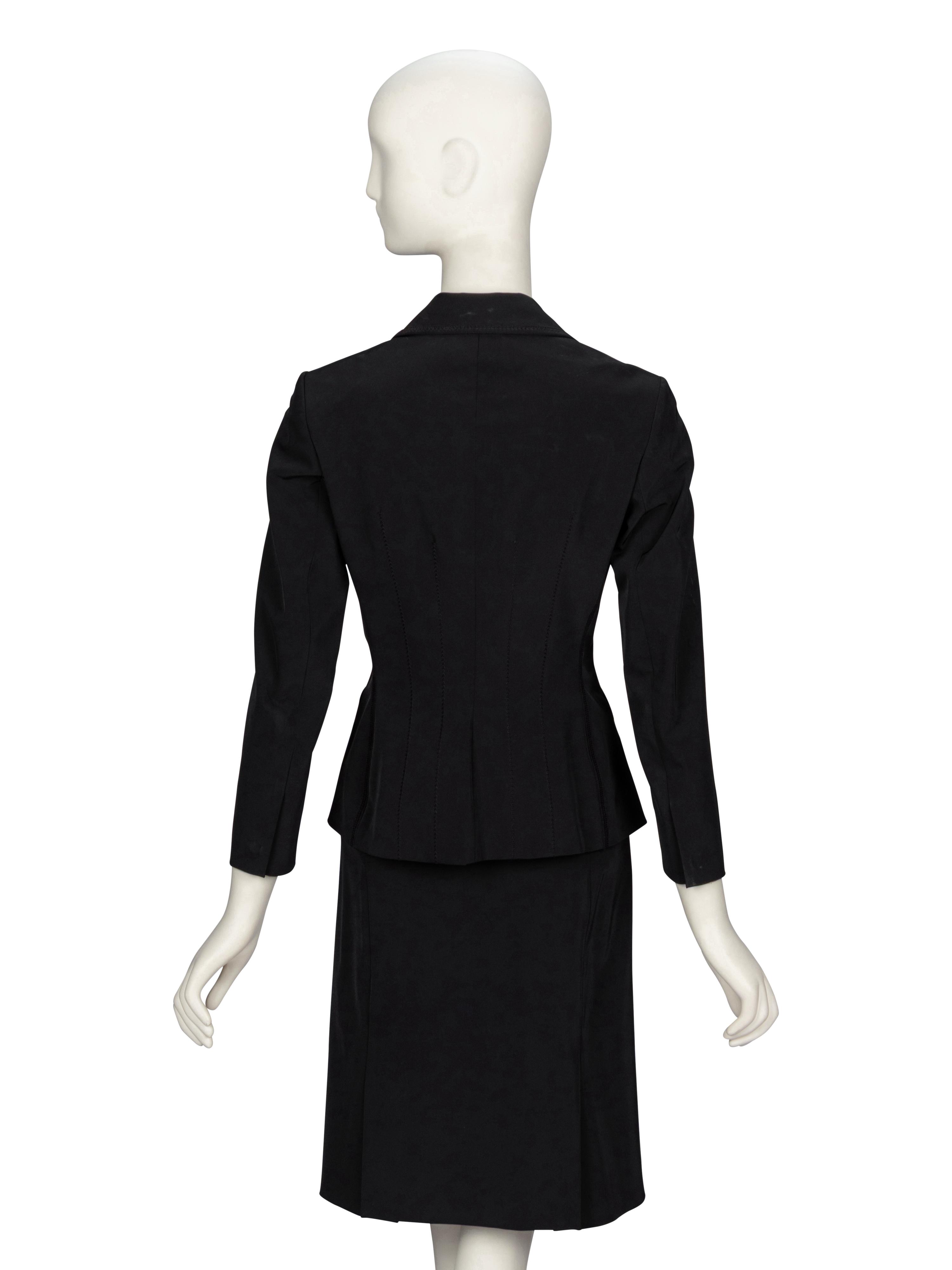 Prada, Black Twill Skirt Suit