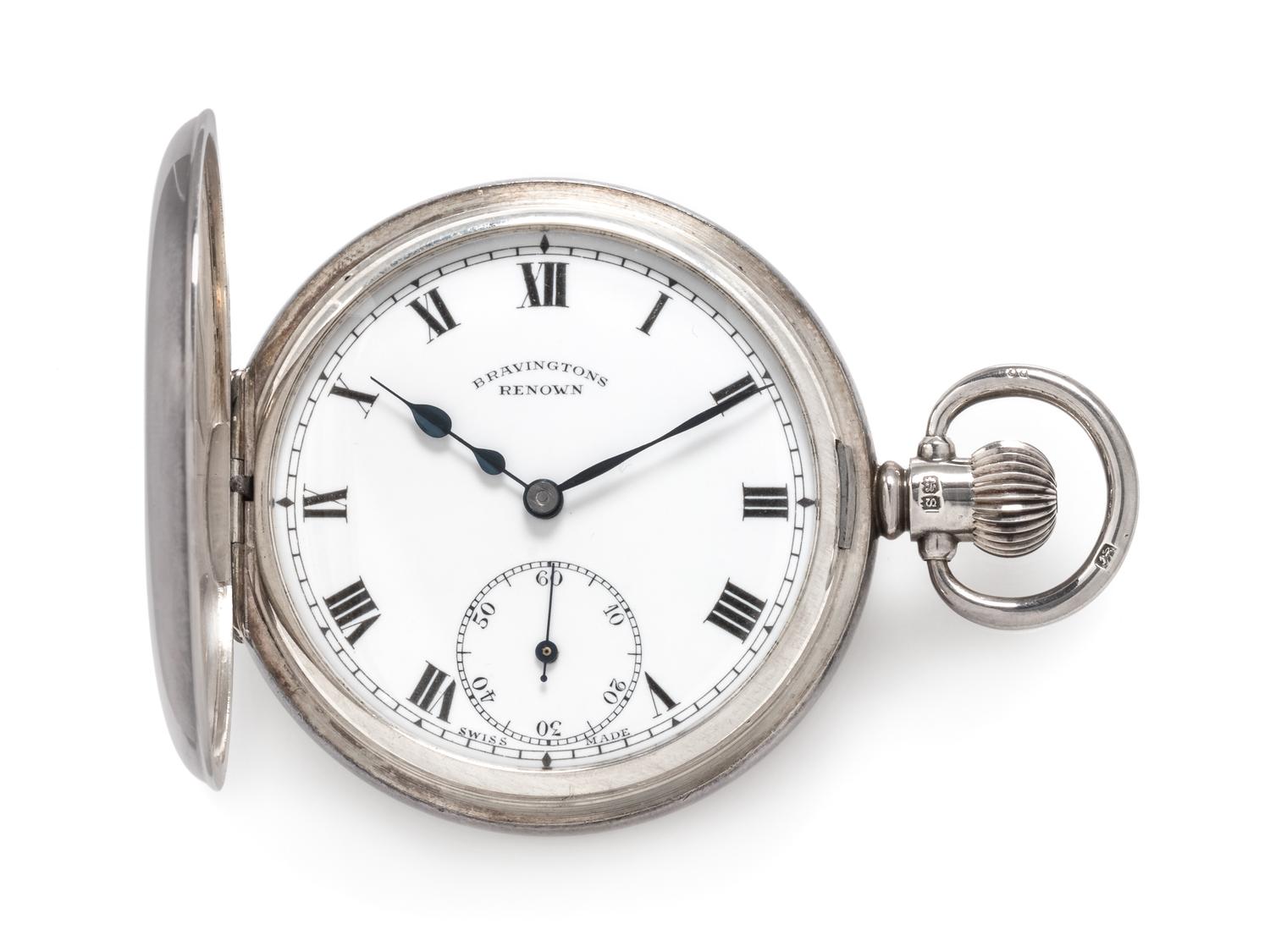 Bravingtons Renown, Sterling Silver Demi-Hunter Case Pocket Watch