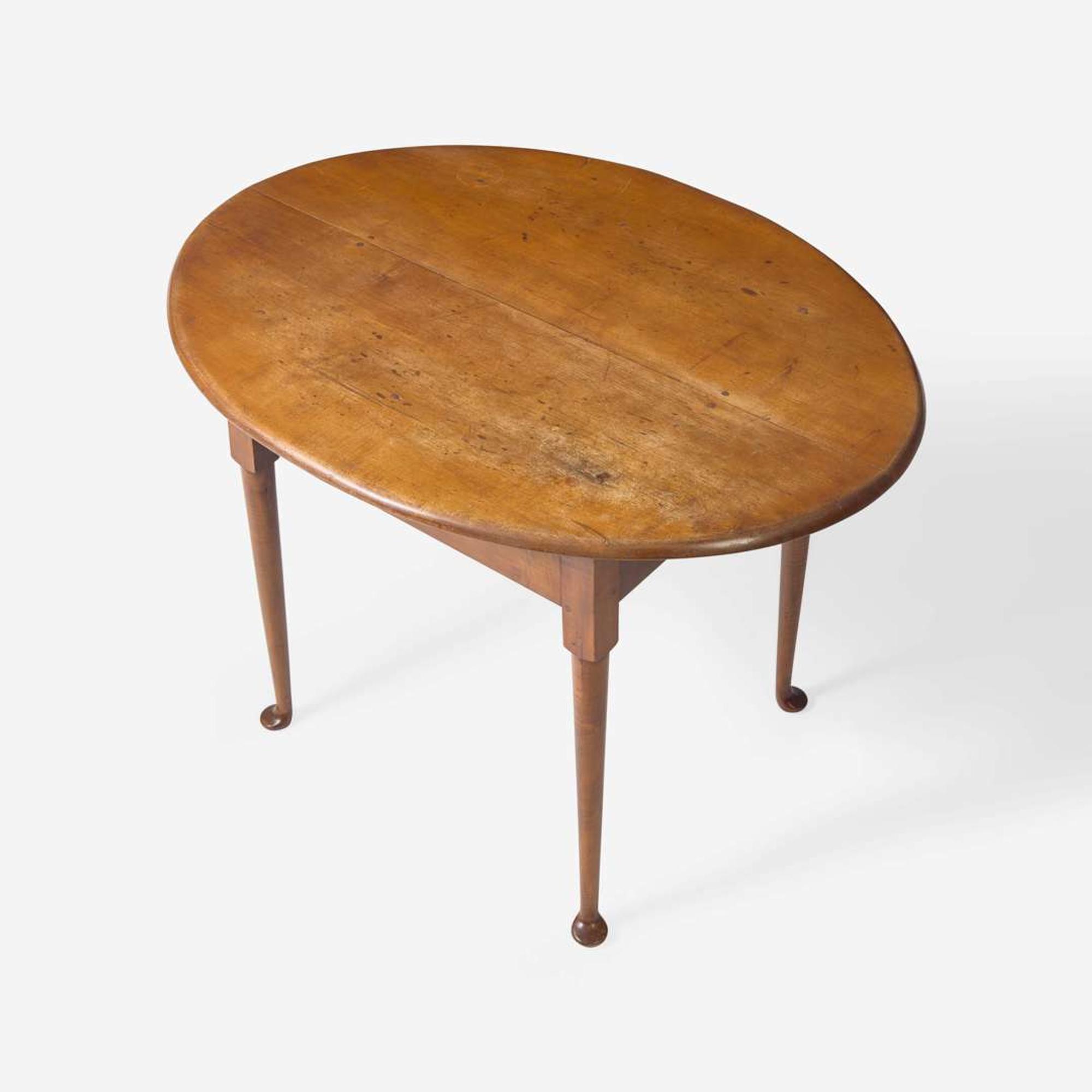 A Queen Anne maple tavern table; New England, 18th century