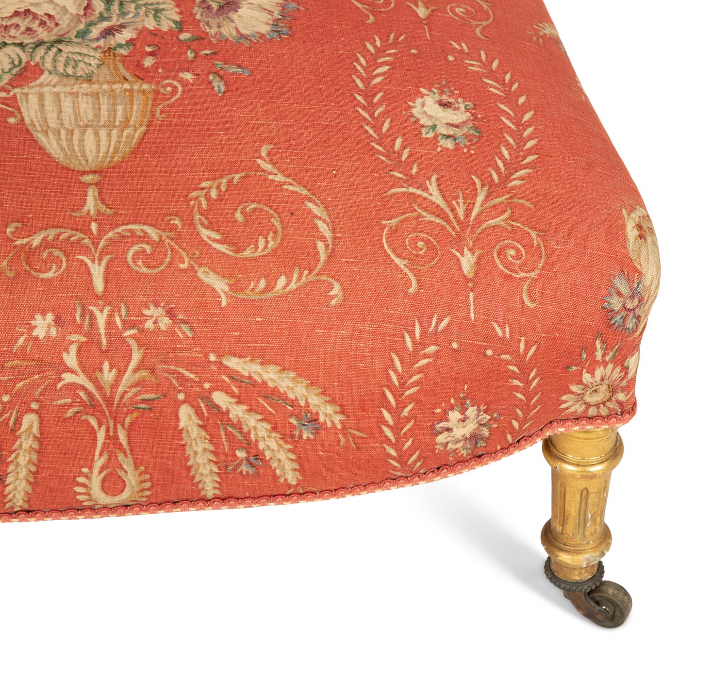 A Louis XVI Style Giltwood Slipper Chair