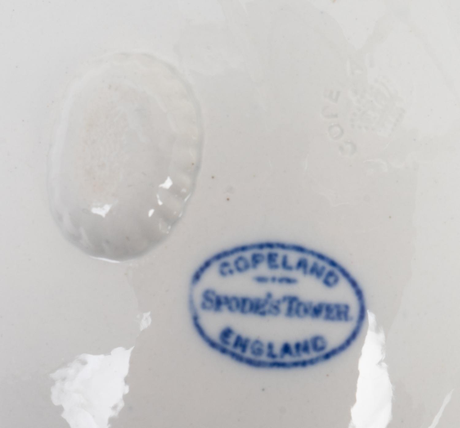 An English Blue and White Transfer-Printed Earthenware Platter on Later Stand and a Copeland Three-Sectioned Hors d'Oeuvres Dish — 19TH CENTURY
