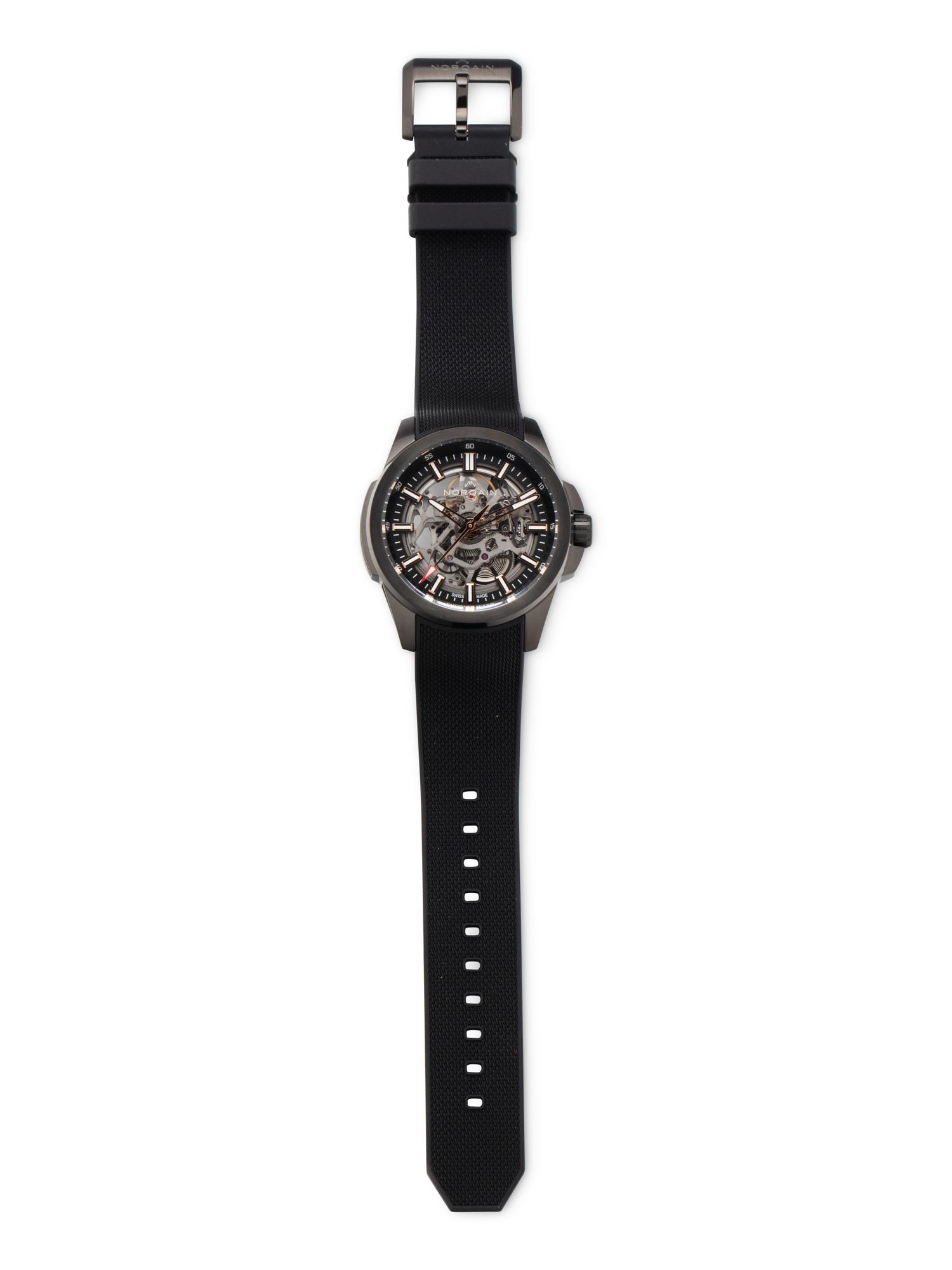 NORQAIN, 'INDEPENDENCE SKELETON DLC' WATCH, BOX & PAPERS