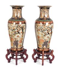 A Pair of Japanese Porcelain Palace Vases — 20TH CENTURY