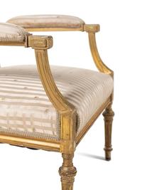 A Louis XVI Style Giltwood Armchair