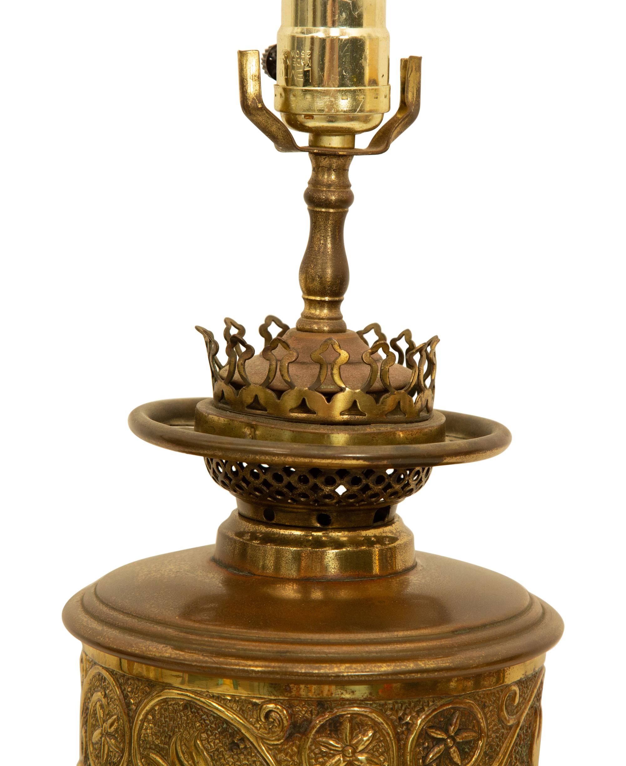 A Gilt Metal Mounted Cobalt and Gilt Decorated Porcelain Table Lamp