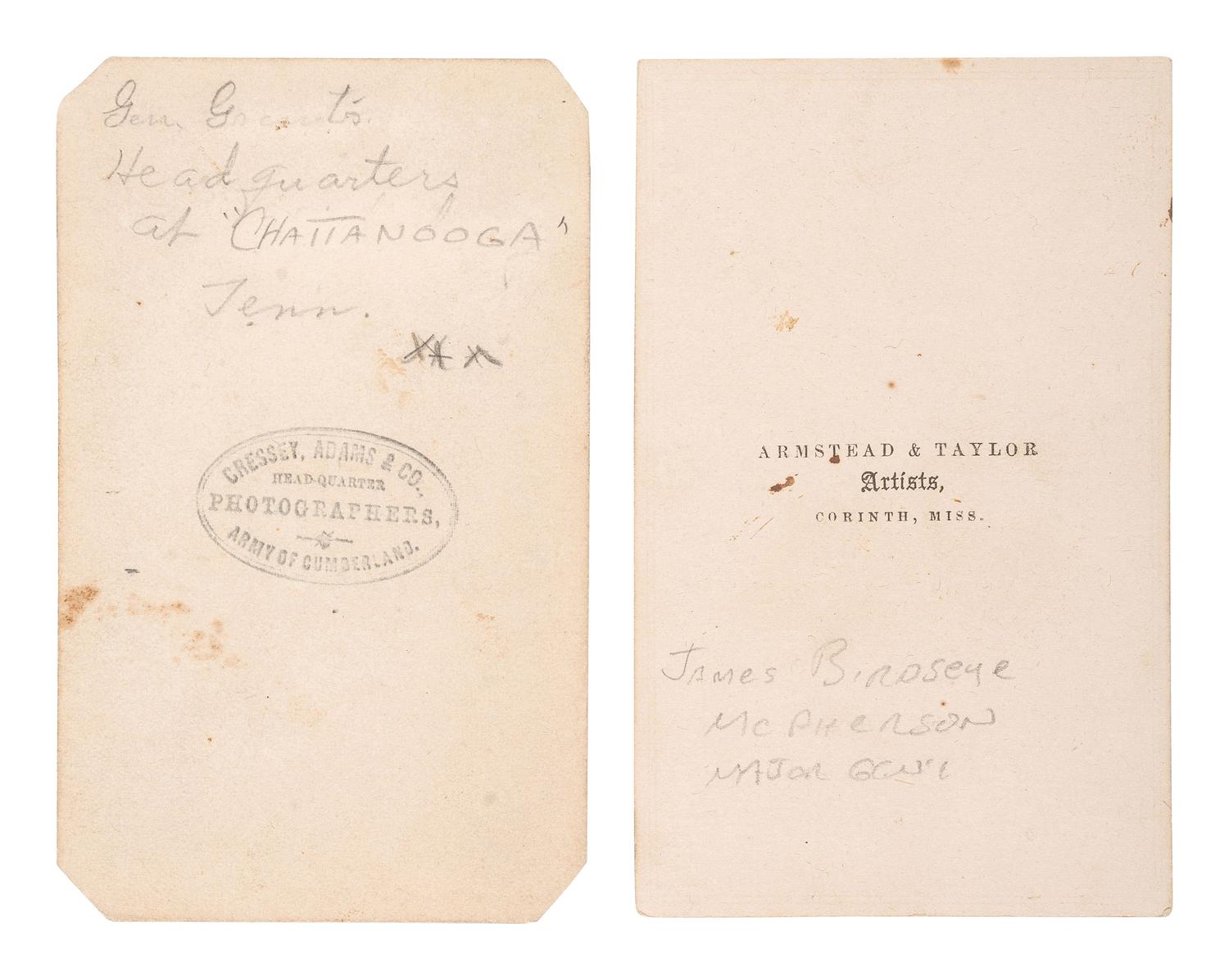 [CIVIL WAR - MCPHERSON, JAMES B. (1828-1864)]. Ninth plate daguerreotype portrait of General James Birdseye McPherson. [ With: ] 2 CDVs, one showing the building where McPherson was lain in state.