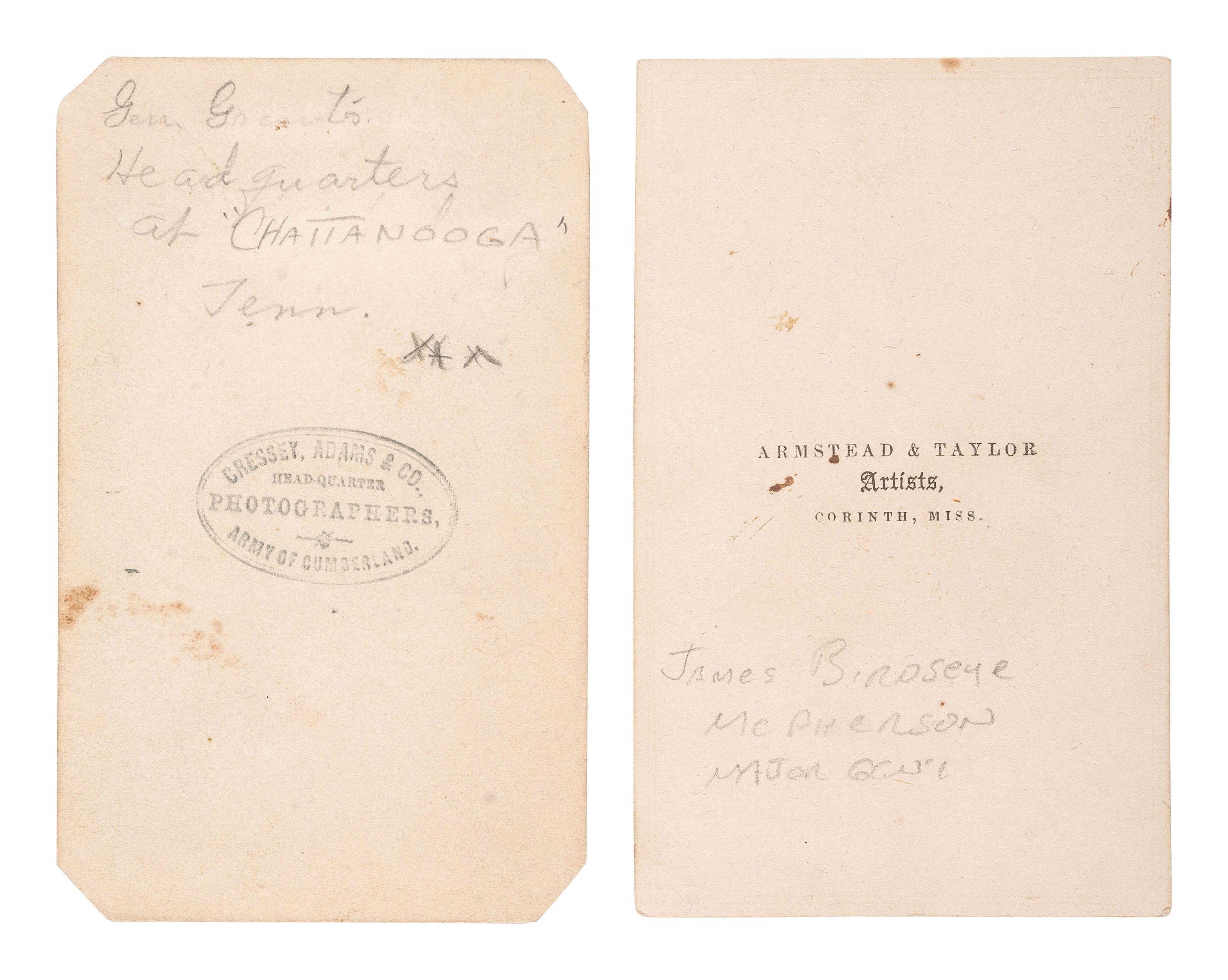 [CIVIL WAR - MCPHERSON, JAMES B. (1828-1864)]. Ninth plate daguerreotype portrait of General James Birdseye McPherson. [ With: ] 2 CDVs, one showing the building where McPherson was lain in state.