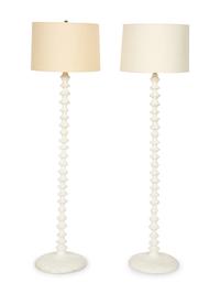 A Pair of Contemporary White Painted Floor Lamps