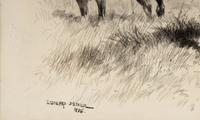 Edouard Jean Baptiste Detaille (French, 1848-1912) — Three Chasseurs with a Column of Lancers Passing Behind , 1886