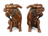 A Pair of Chinese Figures of Mythical Beasts