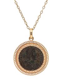 A Yellow Gold and Roman Coin Pendant/Necklace,