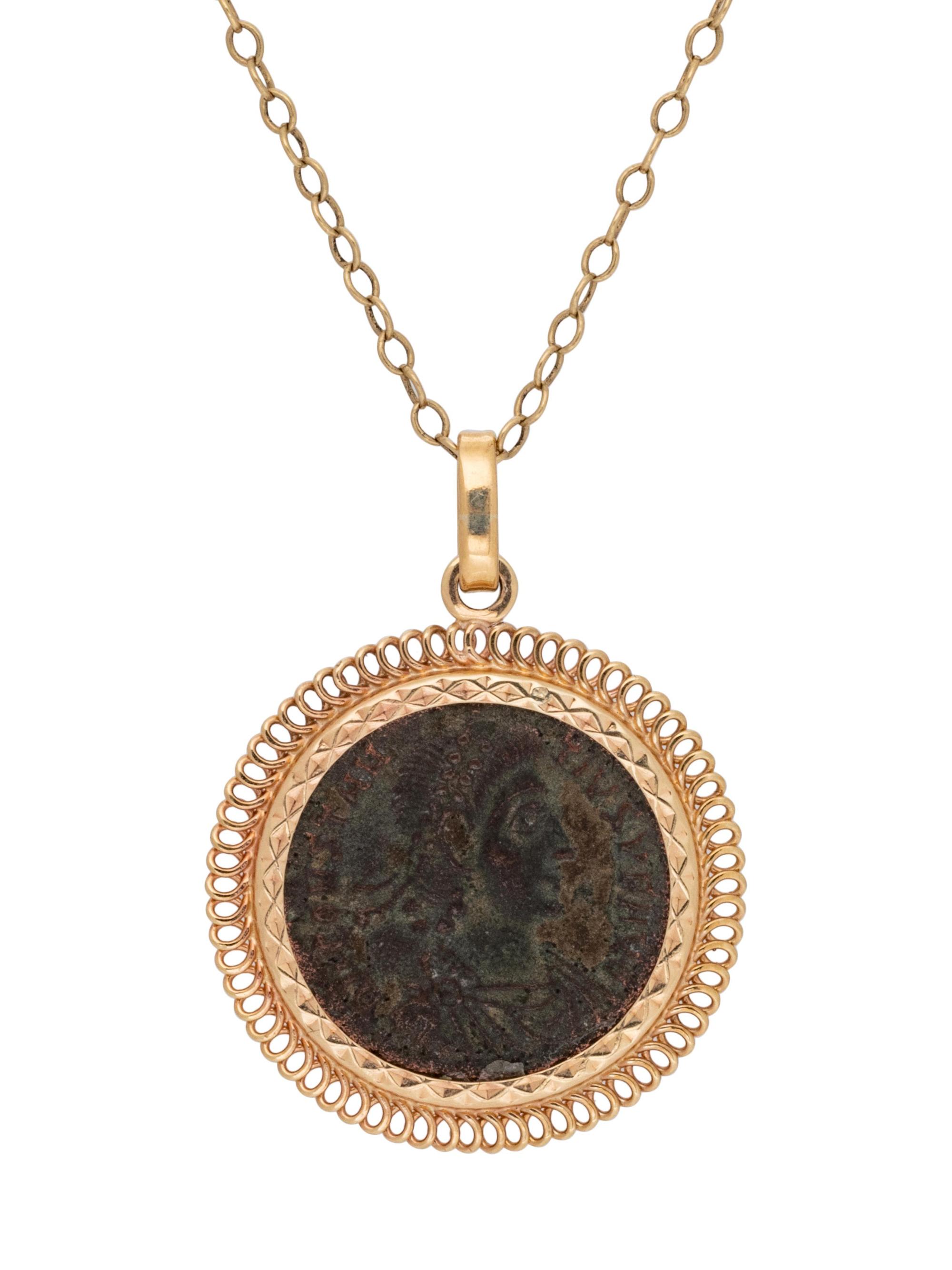 A Yellow Gold and Roman Coin Pendant/Necklace,