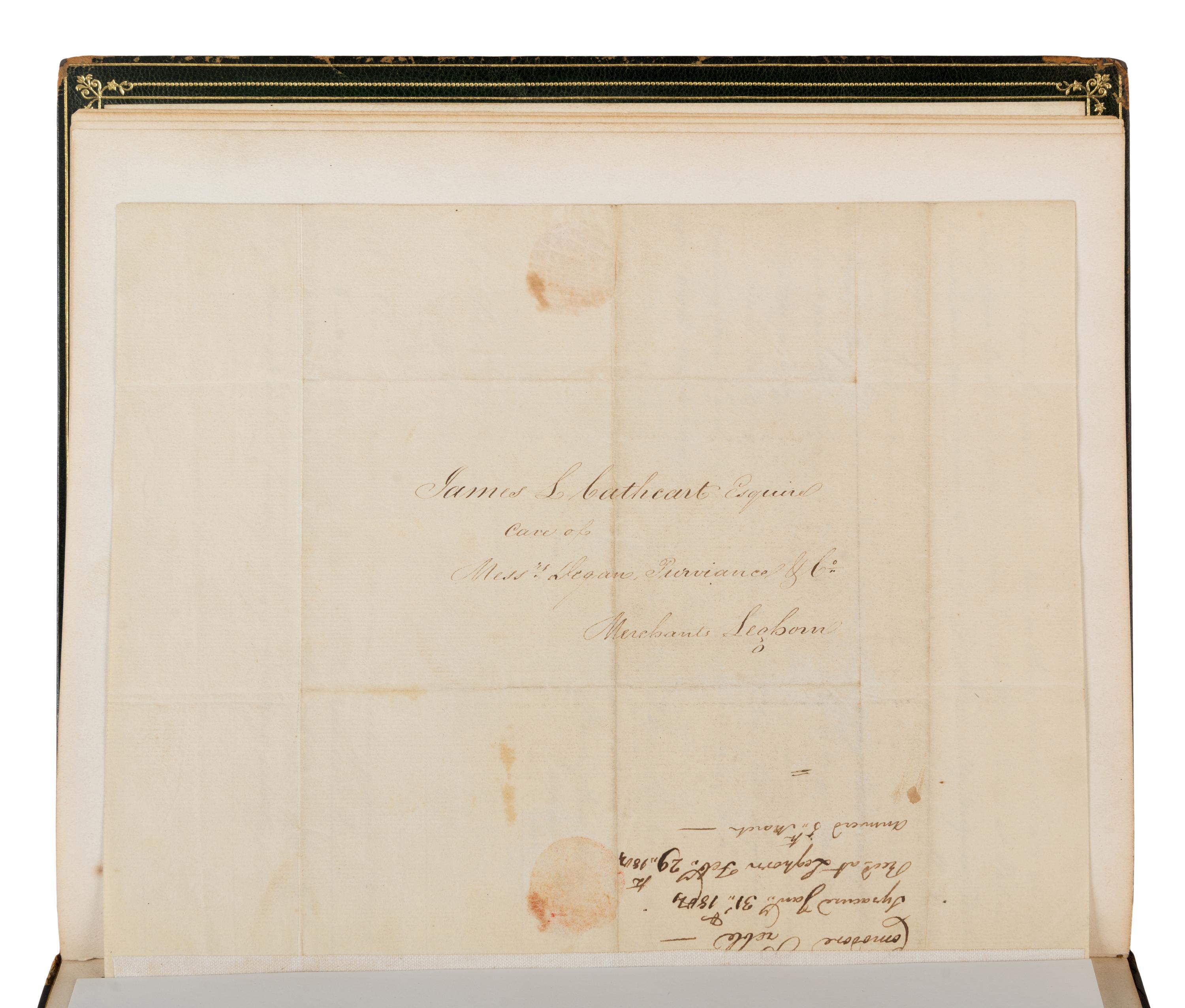 Preble, Edward (1761-1807). Autograph letter signed ("Edward Preble") to James Leander Cathcart, U.S. Frigate Constitution , Syracuse Harbor, 31 January 1804.