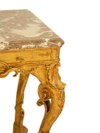 A Louis XV Giltwood Marble-Top Console