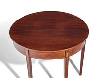 A Federal Inlaid Mahogany Demilune Card Table