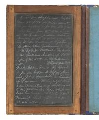 [MARITIME]. Slate deck log associated with Captain James K. Pritchard (1835-1864) of Newburyport, Massachusetts, and the East India Trade ship the Elcano .