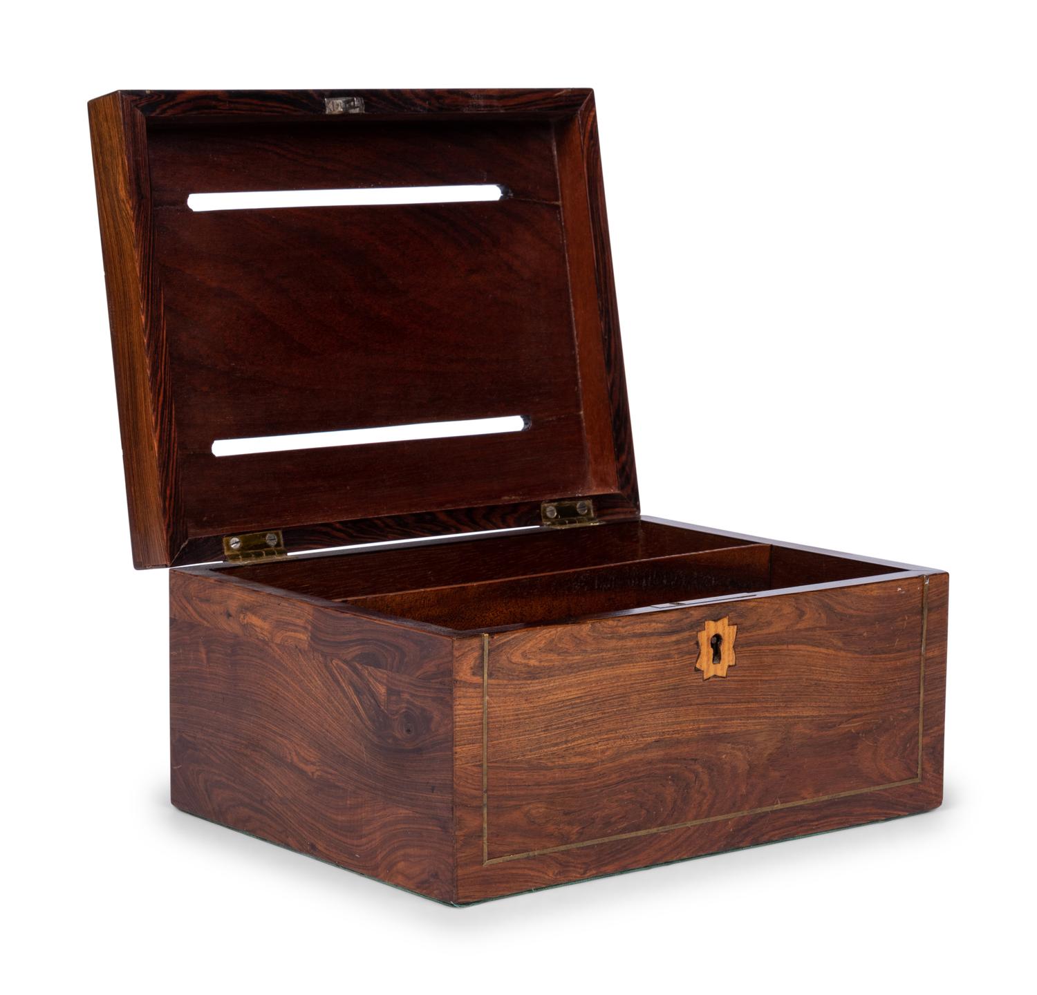 A Regency Brass Mounted Rosewood Letter Box