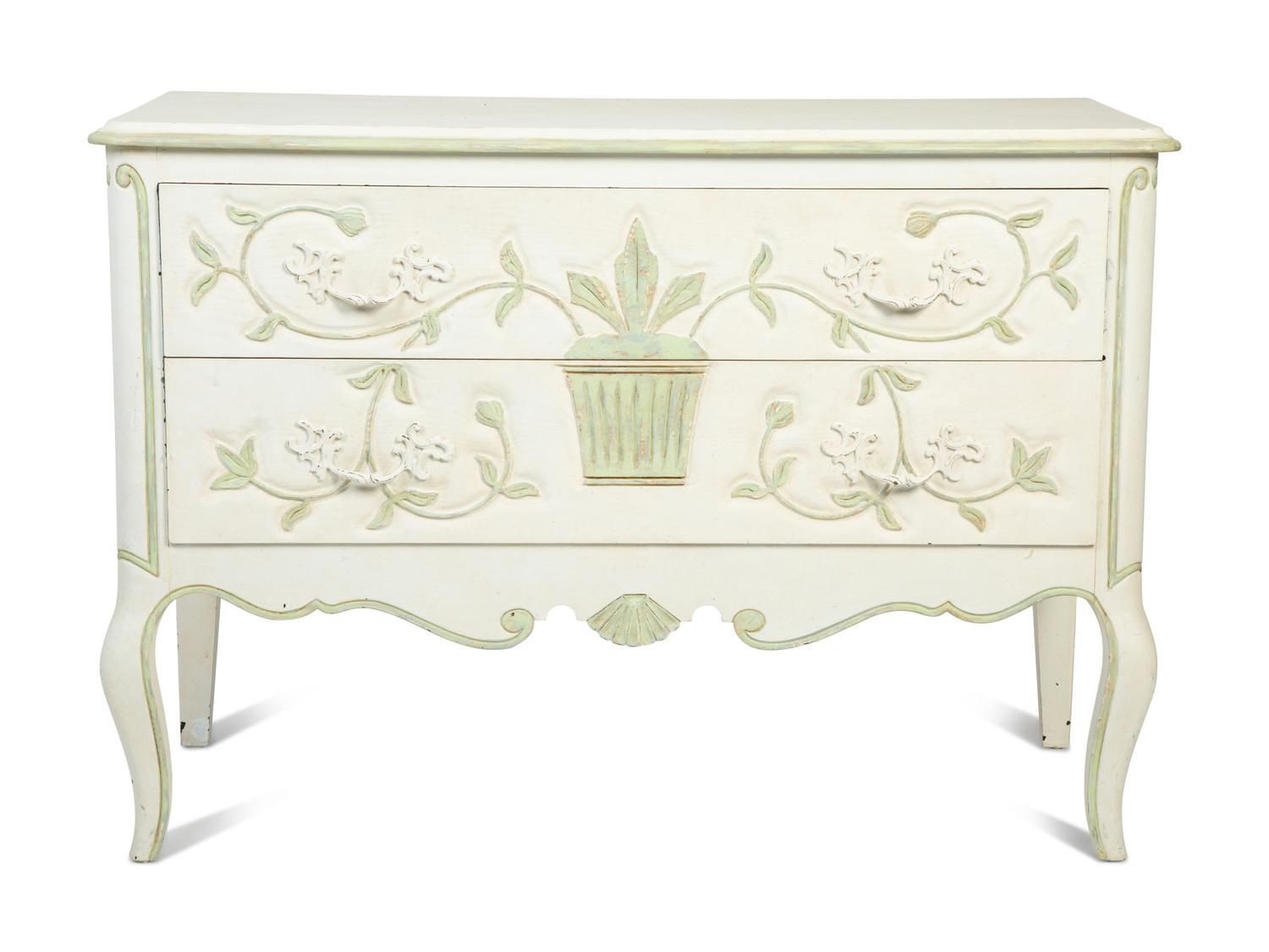 A French Provincial Painted Two-Drawer Commode — 20TH CENTURY
