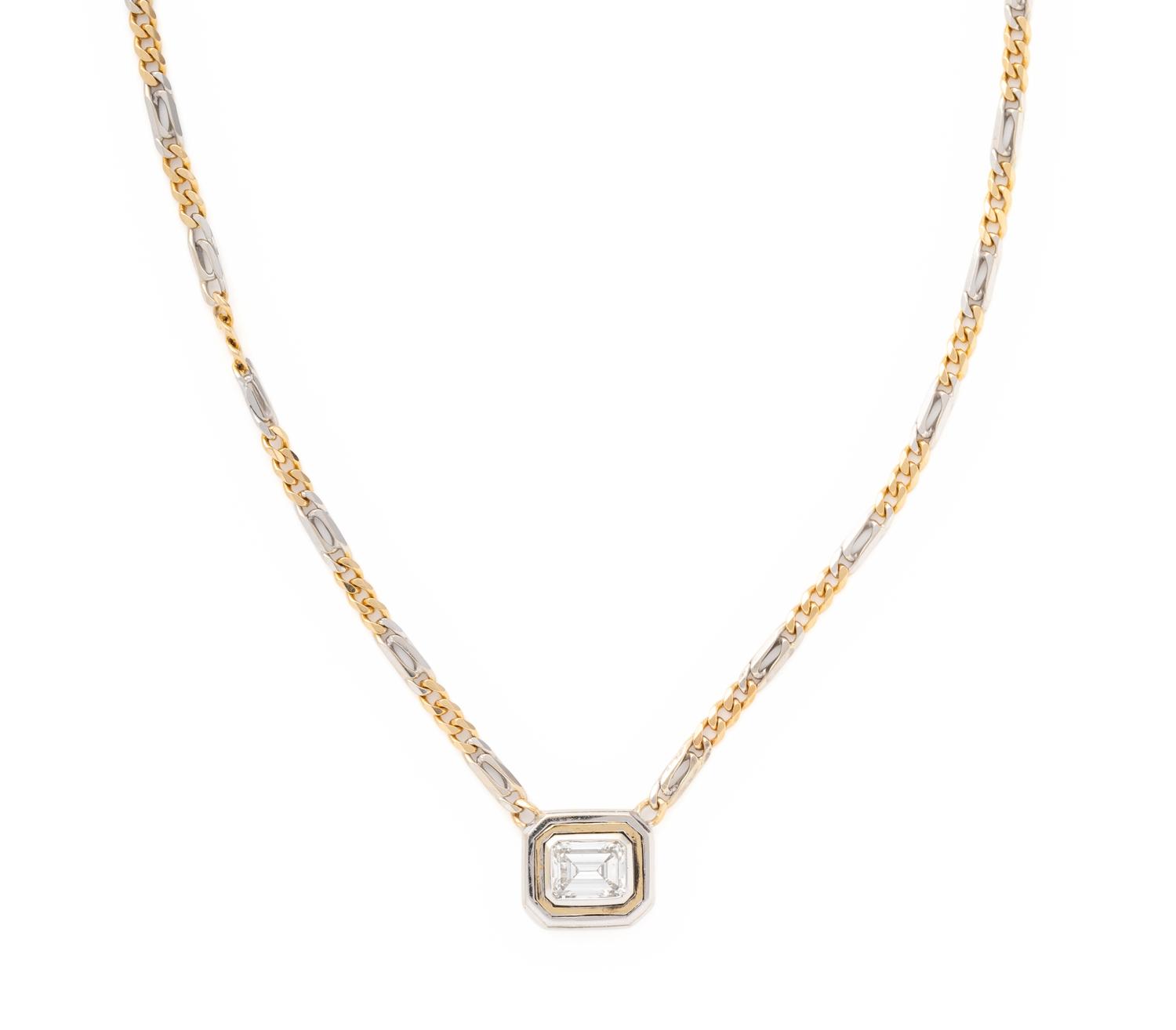 BICOLOR GOLD AND DIAMOND NECKLACE