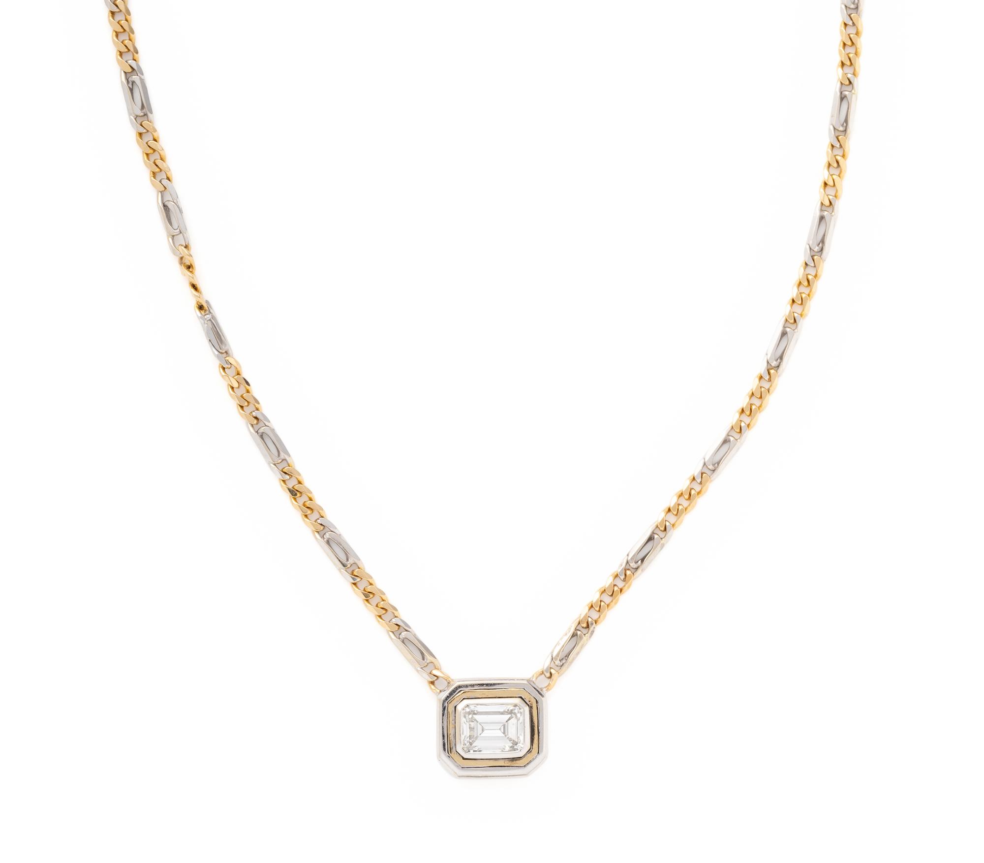 BICOLOR GOLD AND DIAMOND NECKLACE