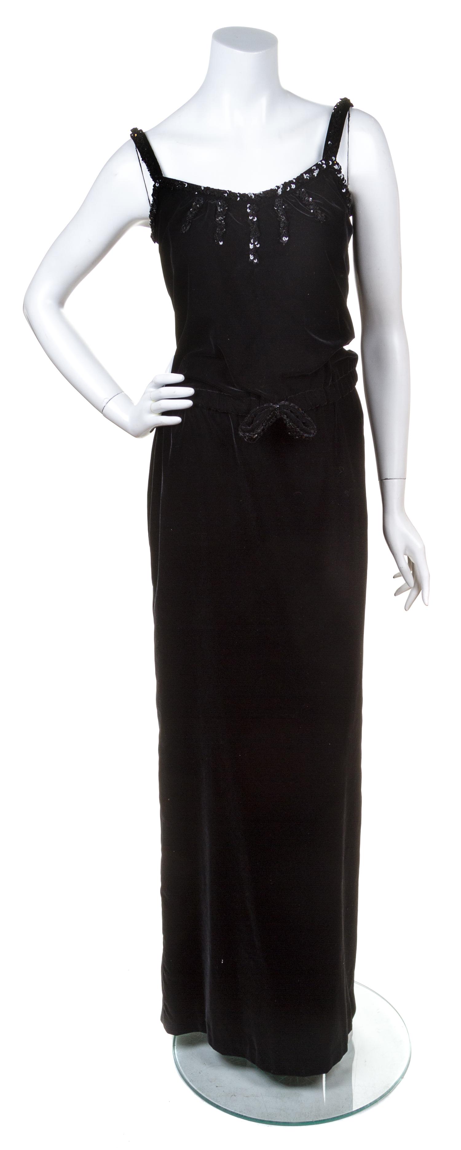 A Courreges Black Velvet Skirt Ensemble, Size A.