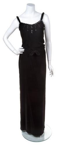A Courreges Black Velvet Skirt Ensemble, Size A.