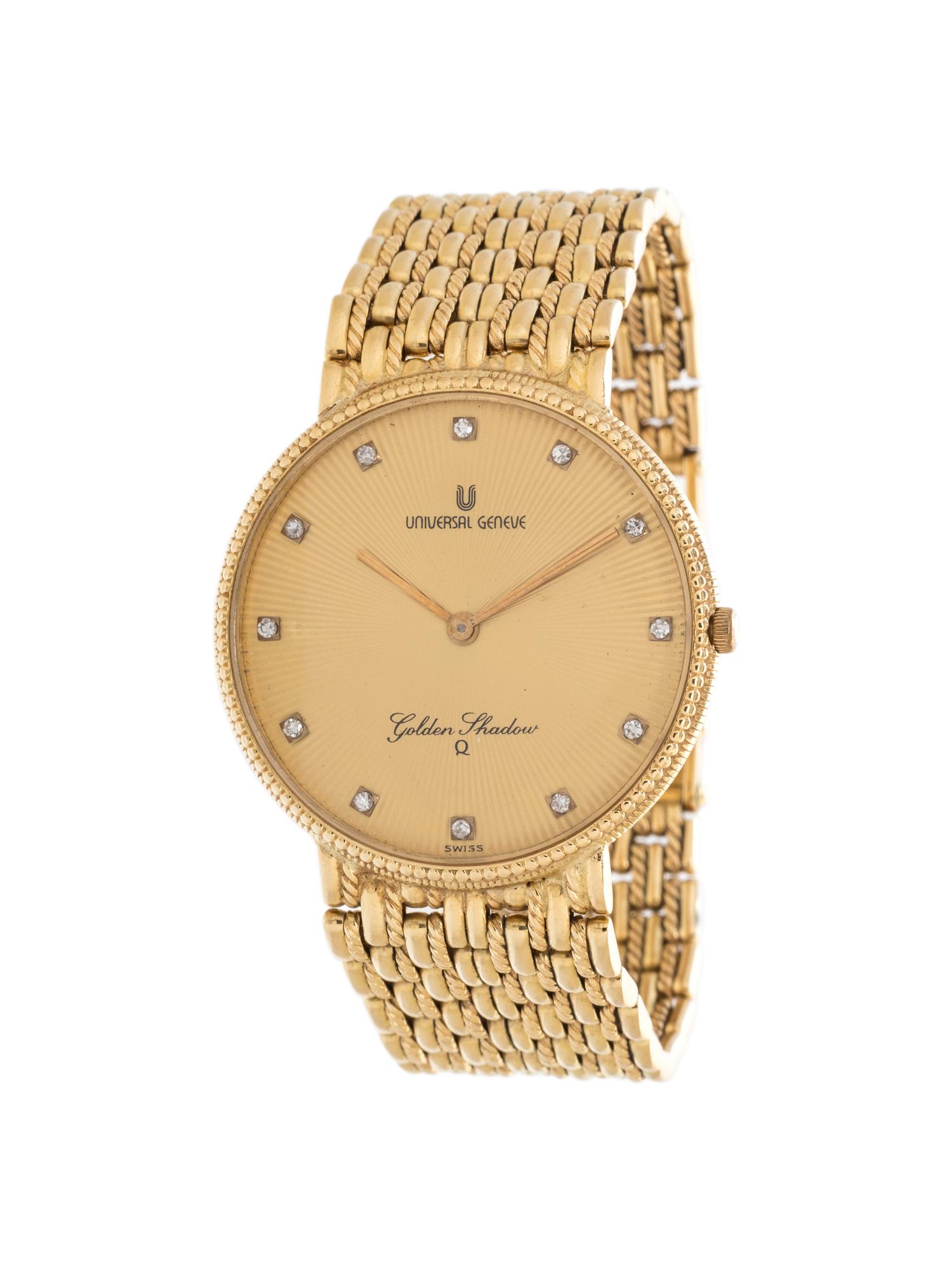 UNIVERSAL GENEVE, 18K YELLOW GOLD AND DIAMOND WRISTWATCH