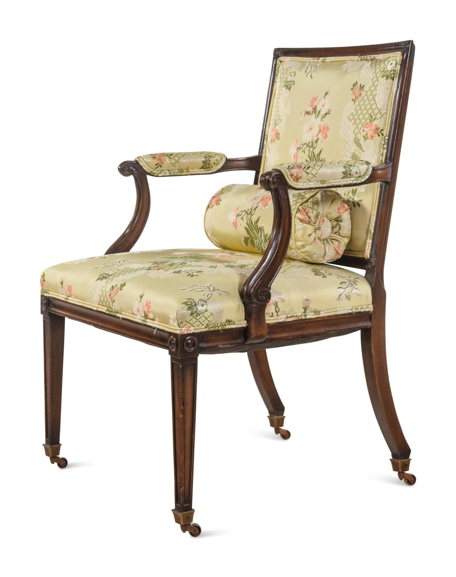A Regency Carved Mahogany Armchair
