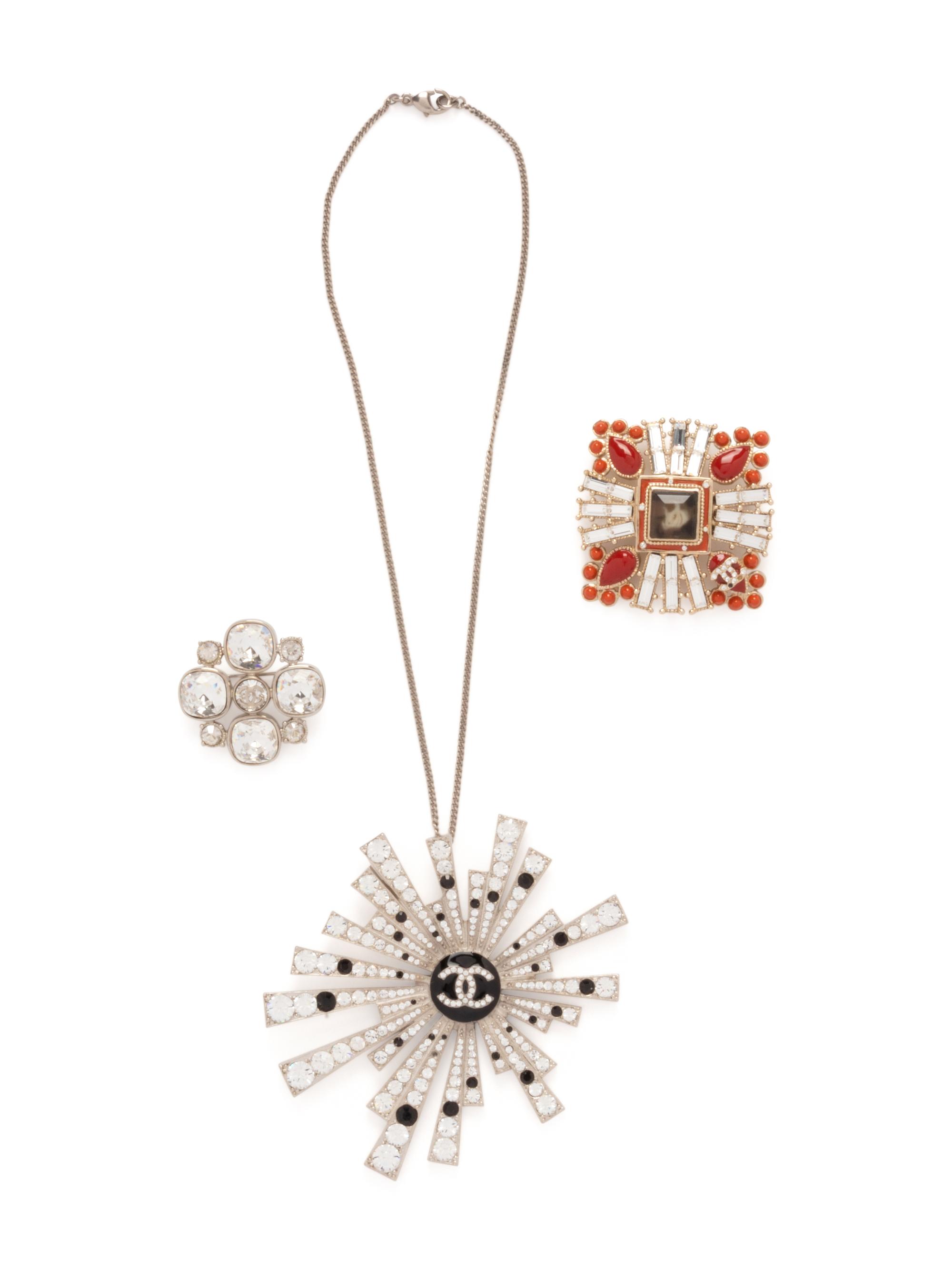 Three Chanel Pieces; Two Brooches and One Necklace, 2005-08