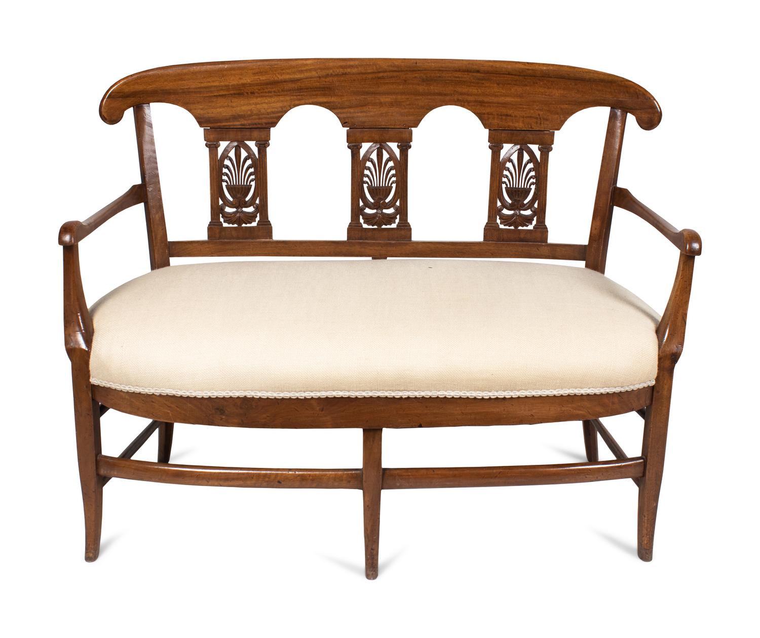An Italian Walnut Triple-Back Settee