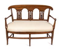 An Italian Walnut Triple-Back Settee