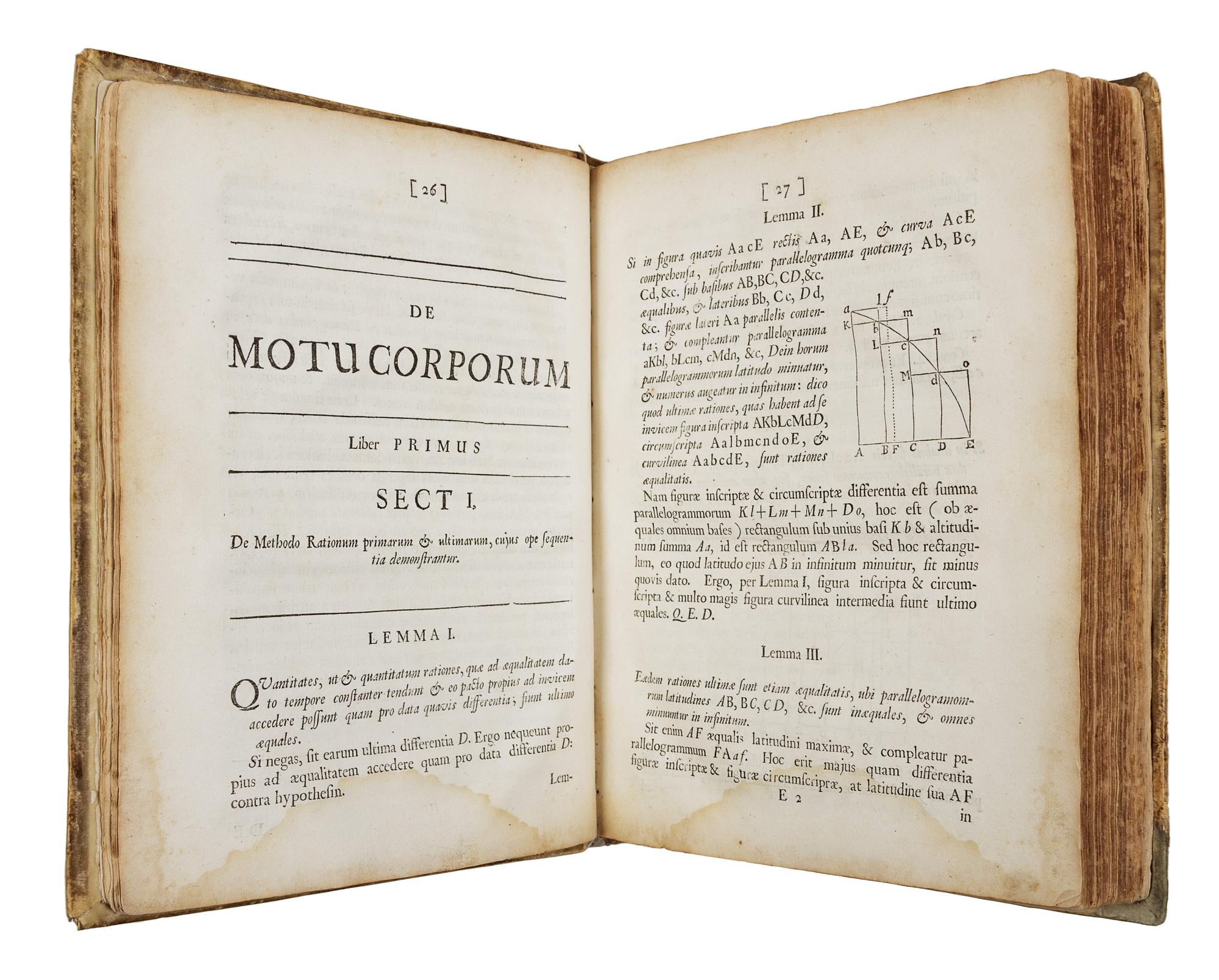 NEWTON, Isaac, Sir (1642-1727). Philosophiae naturalis principia mathematica . [Edited by Edmond Halley (1656-1743)]. London: Joseph Streater for the Royal Society [at the expense of Edmond Halley], to be sold by Samuel Smith and other booksellers, 1687.