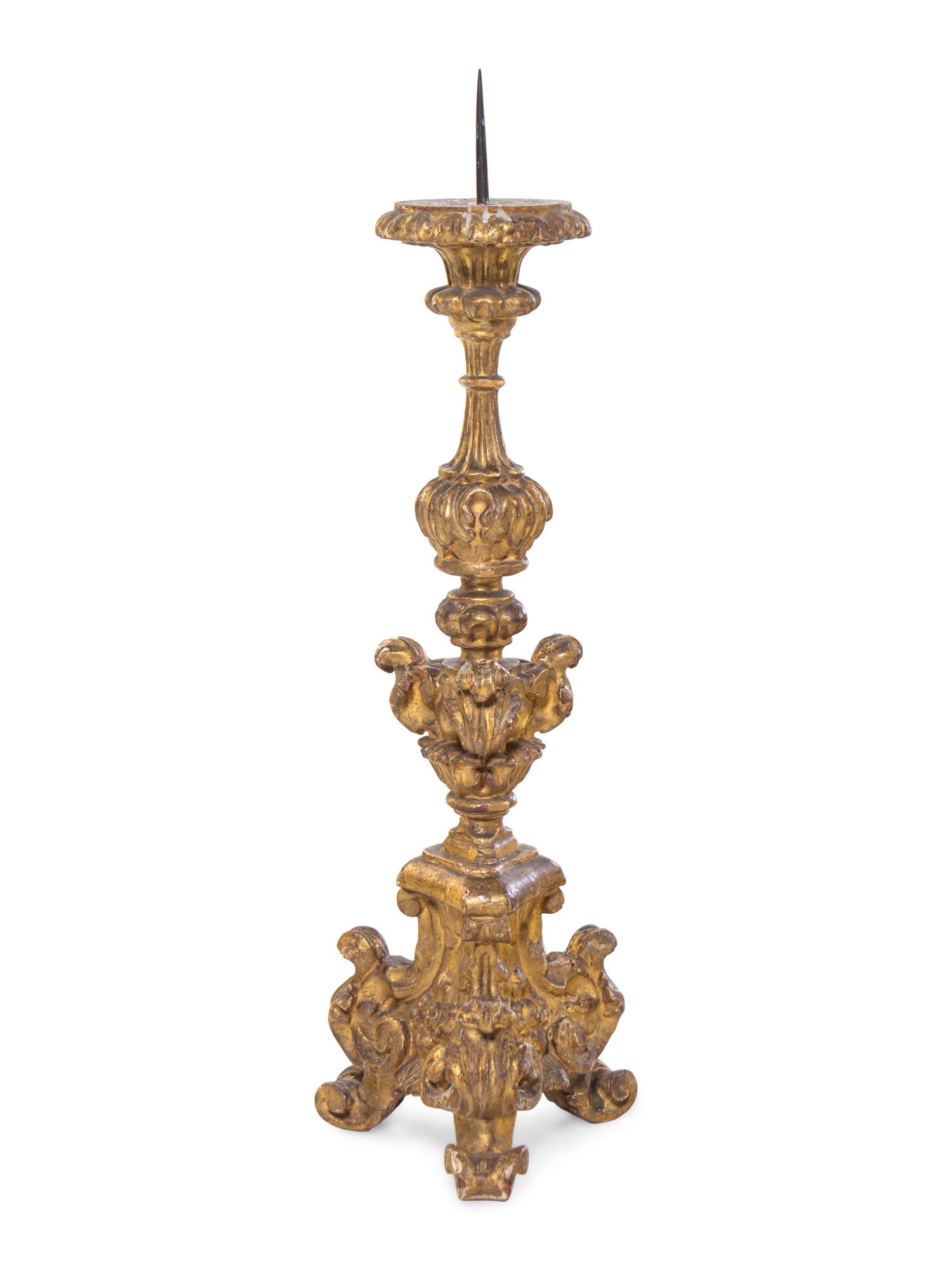 An Italian Giltwood Pricket