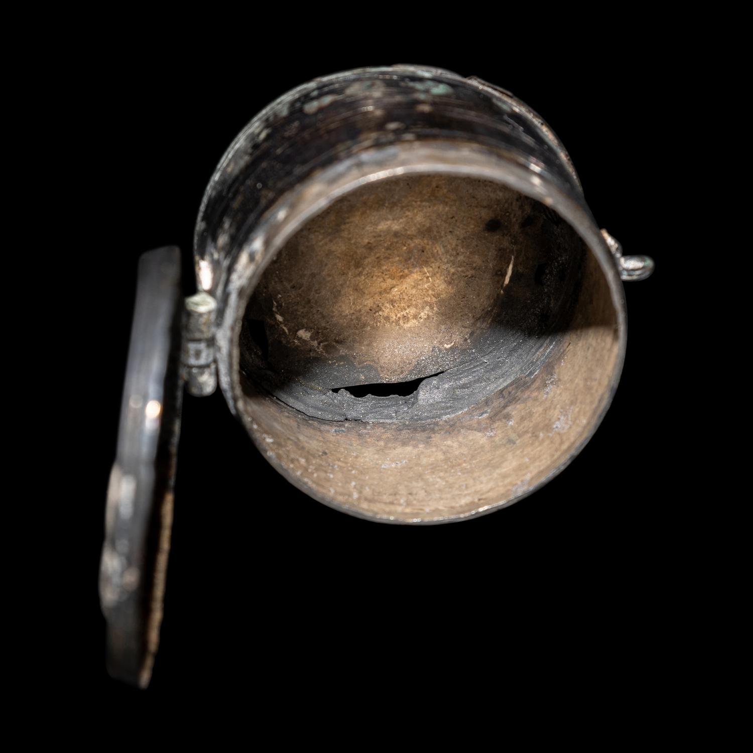A Byzantine Gilt-Silver Lidded Pyxis