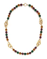 A Chanel Multicolor Glass Bead Necklace, 32" long.