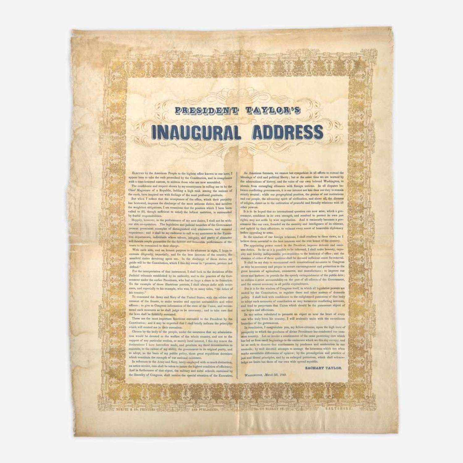 [Taylor, Zachary] President Taylor's Inaugural Address